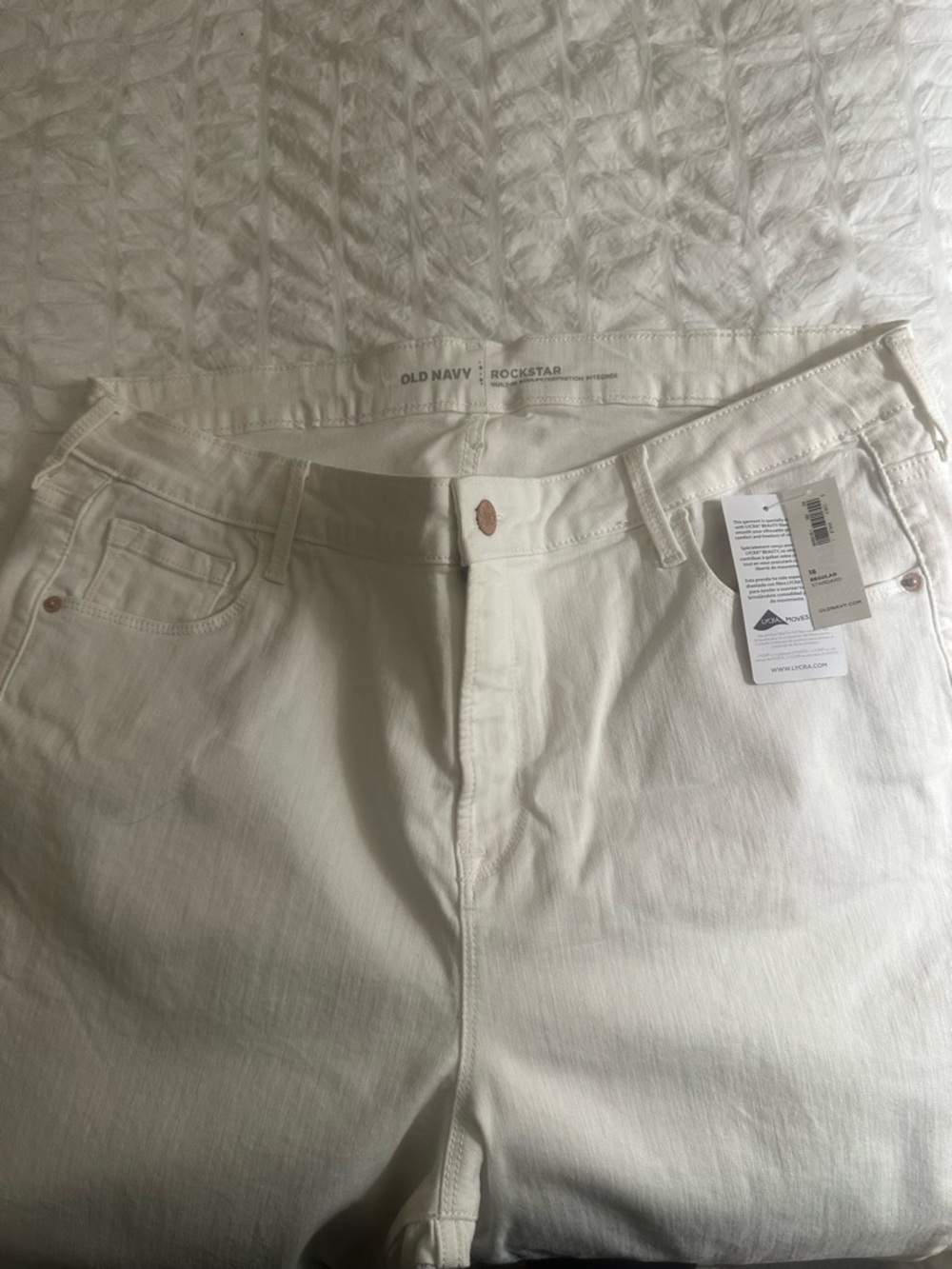 Old Navy Off-White Rockstar High-Rise Jeans